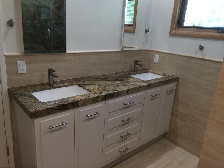 Double sinks in bathroom